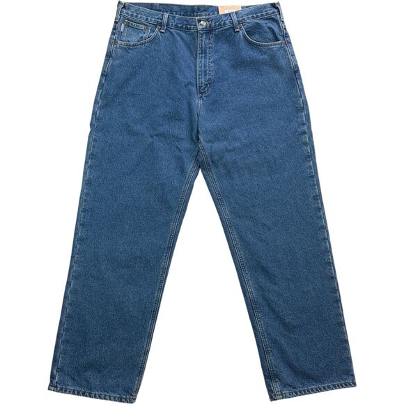 Carhartt Relaxed Fit Straight Leg Flannel Lined Jeans Men's 40x32 Blue B172 DST - Picture 1 of 11